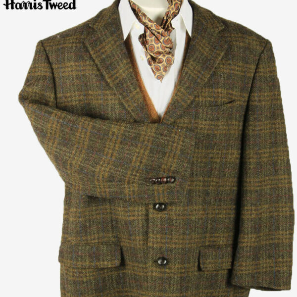 Vintage Harris Tweed Blazer Jacket Windowpane Country Multi Size XXXL