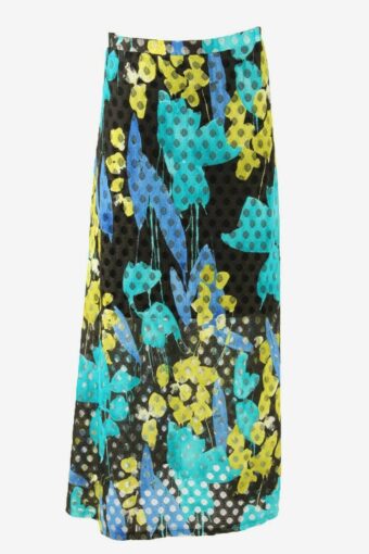 Vintage Long Skirt Patterned Lined Retro 90s Multicoloured Size UK 10