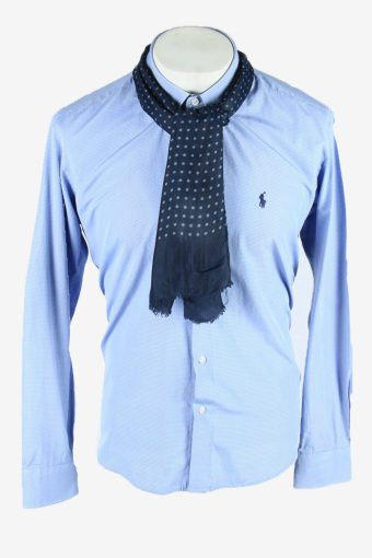 Vintage Men Scarf Polka Dot Cravat Patterned Necktie Retro 70s Navy