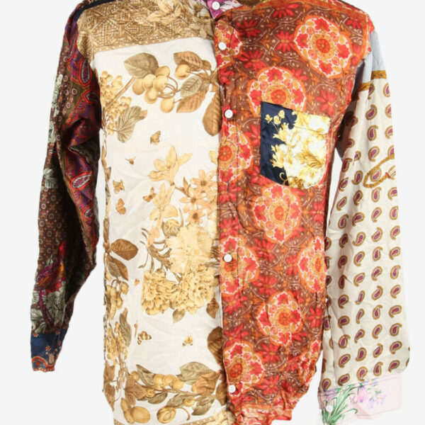 Vintage Remake Silk Shirts Floral Print Long Sleeve 90s Multi Size M