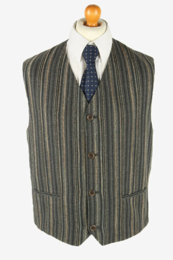 Vintage Waistcoat Gilet Plain Vest Button Up Retro 90s Multi Size L