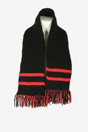 Vintage Winter Winter Scarf Knitted Neck Warmer Soft 70s Retro Black