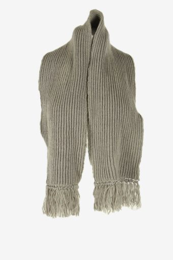 Vintage Winter Winter Scarf Knitted Neck Warmer Soft 70s Retro Grey