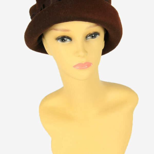 Wool Trilby Vintage Hat Womens Country Classic Retro Brown Size 60 cm