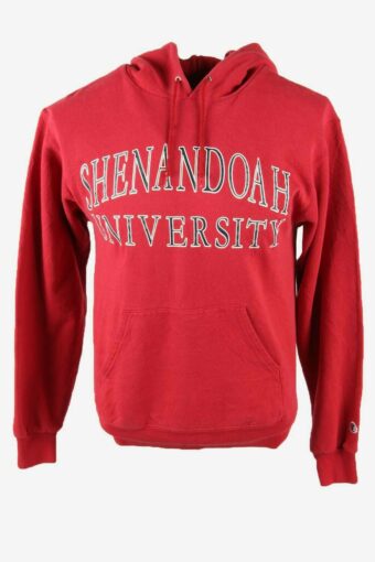 Champion Hoodie Vintage Shenandoah University Pullover Retro 90s Red S