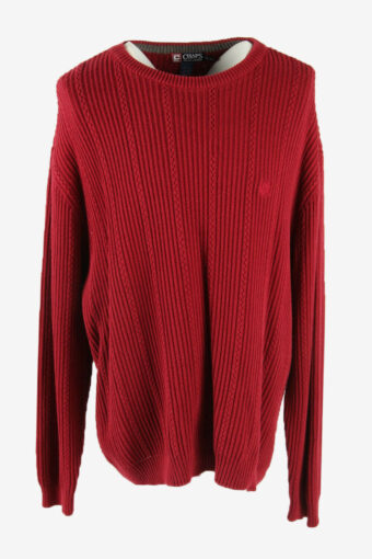 Chaps Vintage Jumper Long Sleeve Crew Neck Warm 90s Red Size S