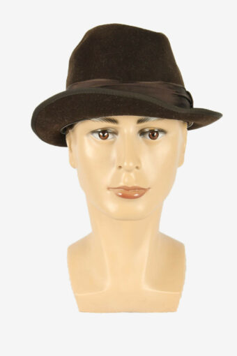 Felt Trilby Hat Vintage Classic Style Country Retro 90s Brown Size 60 cm