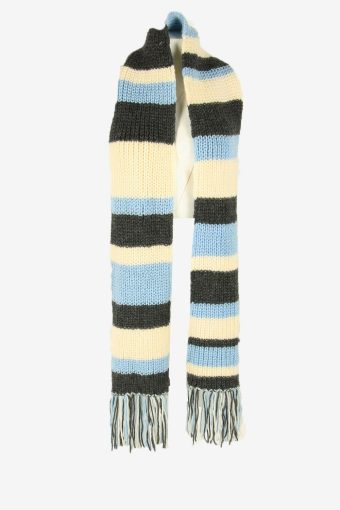Handmade Winter Scarf Vintage Knitted Neck Warmer Soft 70s Retro Multi