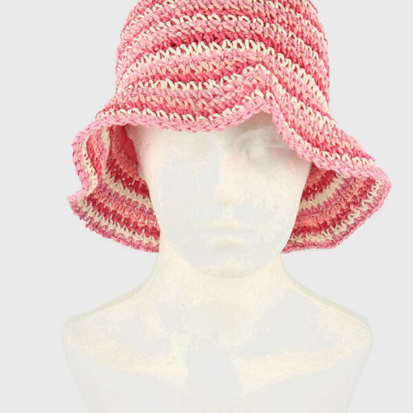 Ladies Women Foldable  Straw Hat  Knitting 80s Retro Multi Size 56 cm