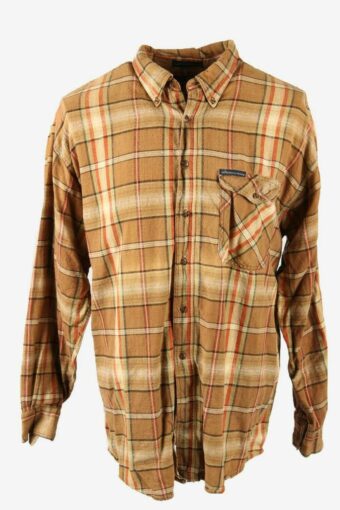 Lee Flannel Shirt Check Vintage Long Sleeve 90s Retro Brown Size XL