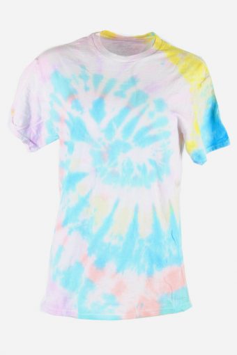 Rainbow Tie Dye T-Shirt Retro Music Festival Hipster Women Multi Size M