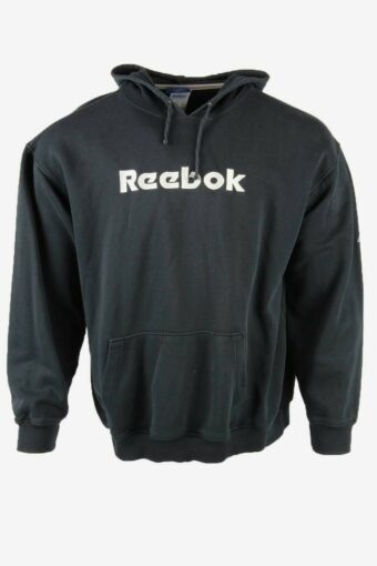 Reebok Hoodie Vintage Pullover Logo Casual Sport Retro 90s Navy Size XL