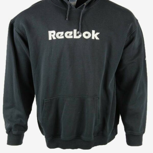 Reebok Hoodie Vintage Pullover Logo Casual Sport Retro 90s Navy Size XL