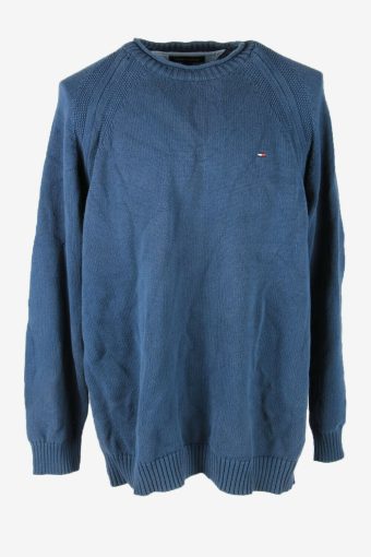Tommy Hilfiger Diamond Sweater Vintage Crew Neck Golf 90s Blue Size XXL