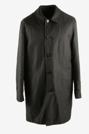 Trench Coat Vintage London Fog Long Button Rain Coat 90s Black Size XL