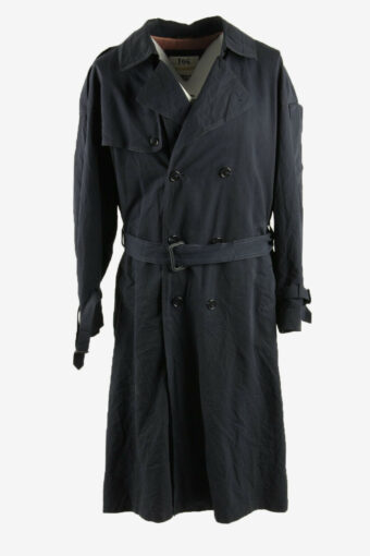 Trench Coat Vintage London Fog Rain Coat With Belt Button Navy Size L