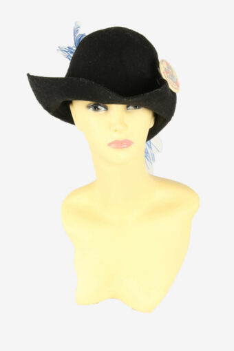 Trilby Hat Vintage Classic Style Country Retro 90s Black Size 58 cm