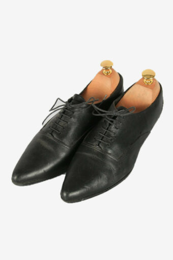 Vintage Alta Class Flat Shoes Leather Design Retro Black Size –  UK 6