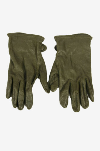 Vintage Leather Gloves Lined Soft Smart Winter Retro 90s Khaki Size L