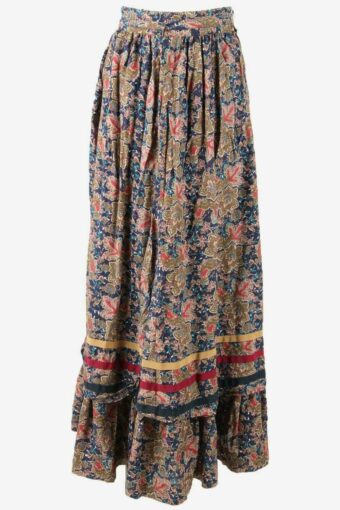 Vintage Long Skirt Floral Lined Tie Belt Retro 90s Multi Size UK 8