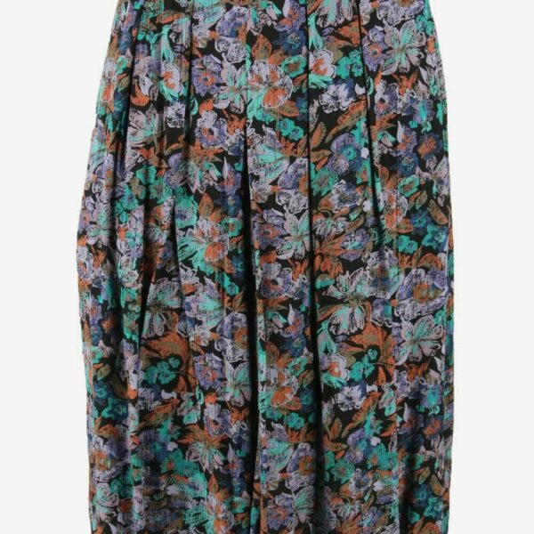 Vintage Midi Skirt Floral Lined Retro 90s Multicoloured Size UK 12