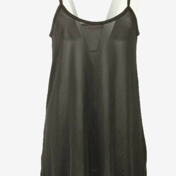 Vintage Spaghetti Strap Slip Dress Chemise Nightdress Retro 90s Black M