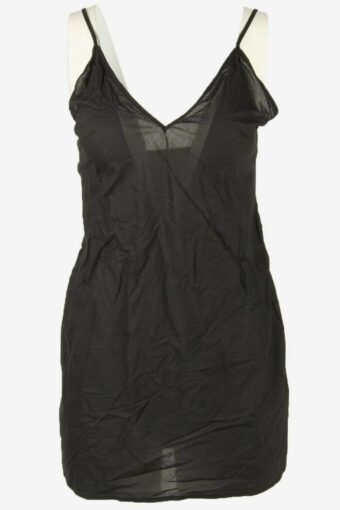Vintage Spaghetti Strap Slip Dress Cotton Nightdress Retro 90s Black S