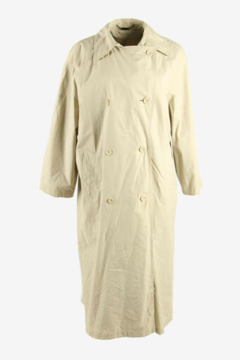 Vintage Trench Coat London Fog Lined Button Long Jacket 80s Ivory Size XL