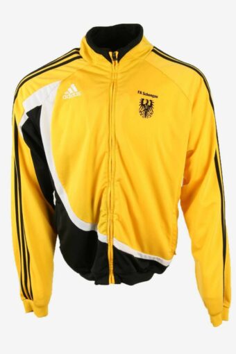 Adidas Track Top Jacket FA Schongau Full Zip Pockets Yellow Size 44/46