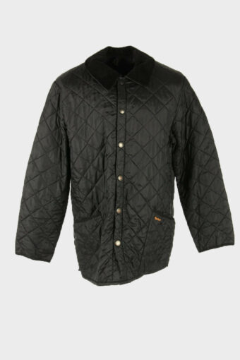 Barbour Vintage Men Quilted Jacket Classic Lined Lined  Black Size L