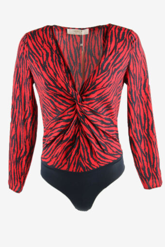 Bodysuit Babydool Zebra Design V Neck Party Cocktail Red Size M