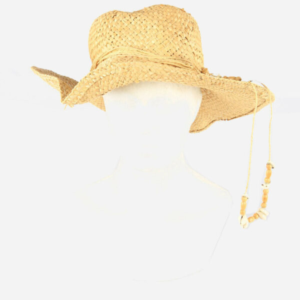 Ladies Women Summer Sun Straw Hat Western 90s Retro Beige Size 58 cm