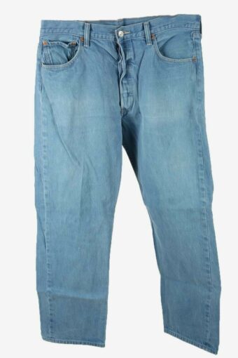 Levis 501 Vintage Jeans Straight Button Fly Mens 90s Mid Blue W34 L29