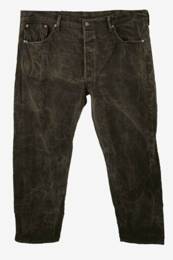 Levis 501 Vintage Jeans Straight Button Fly Mens Dark Brown W42 L32