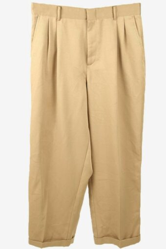 Retro Trouser Trouser Pants High Waisted Office Casual 90s Cream Waist 29