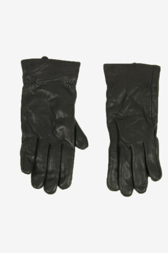 Vintage Leather Gloves Fur Lined Soft Smart Winter 90s Black Size M