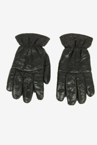 Vintage Leather Gloves Fur Lined Soft Smart Winter 90s Black Size S