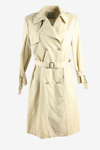Vintage Trench Coat London Fog Button Lined With Belt 90s Ivory Size L