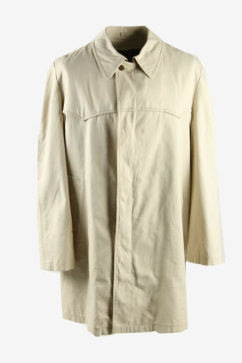 Vintage Trench Coat London Fog Fur Lined Button Rain Coat Ivory Size XL