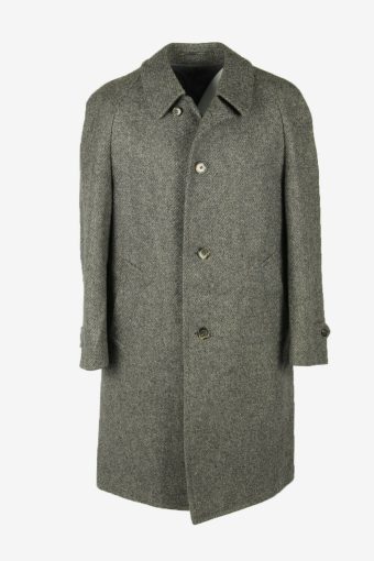 Vintage Wool Coat Winter Coat Jacket Classic Suit Lined Grey Size XL