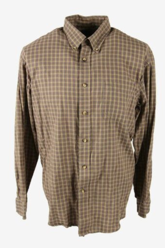 Check Shirt Vintage Button Up Long Sleeve 90s Retro Multicoloured  L