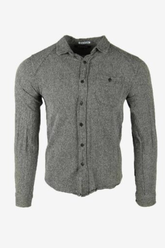 Ezekiel Flannel Shirt Check Vintage Long Sleeve 90s Grey Marl Size M