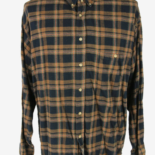 Flannel Shirt Vintage Check Long Sleeve Button 90s Cotton Multi Size XL