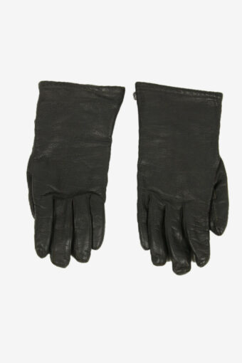 Leather Gloves Vintage Lined Soft Smart Winter Retro 90s Black Size L