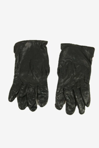 Leather Gloves Vintage Lined Soft Winter Casual 90s Black Size M