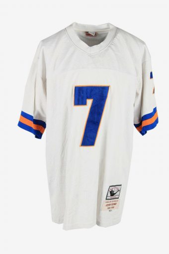 Mitchell Mess NFL John Elway Apparel Shirts 90s Retro White Size XL