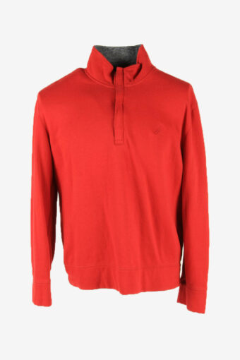 Nautica Vintage Sweatshirt Half Zip Crew Neck Sports Retro Red Size L