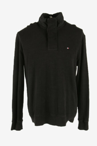 Tommy Hilfiger Vintage Sweatshirt Zip Street Style 90s Black Size L