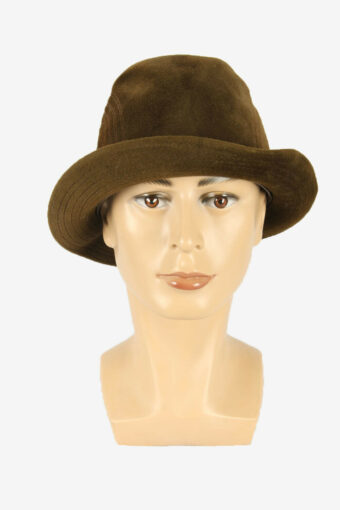 Trilby Hat Vintage Classic Country Style Retro 90s Brown Size 62 cm