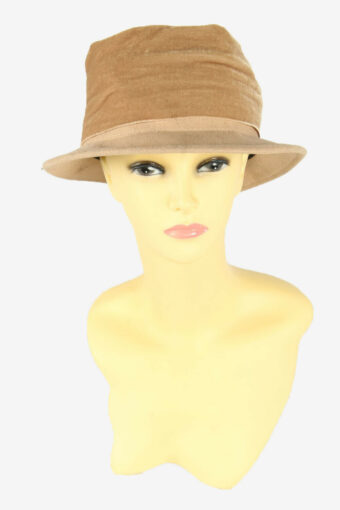 Trilby Hat Vintage Country Style Retro 80s Beige Size 56 cm